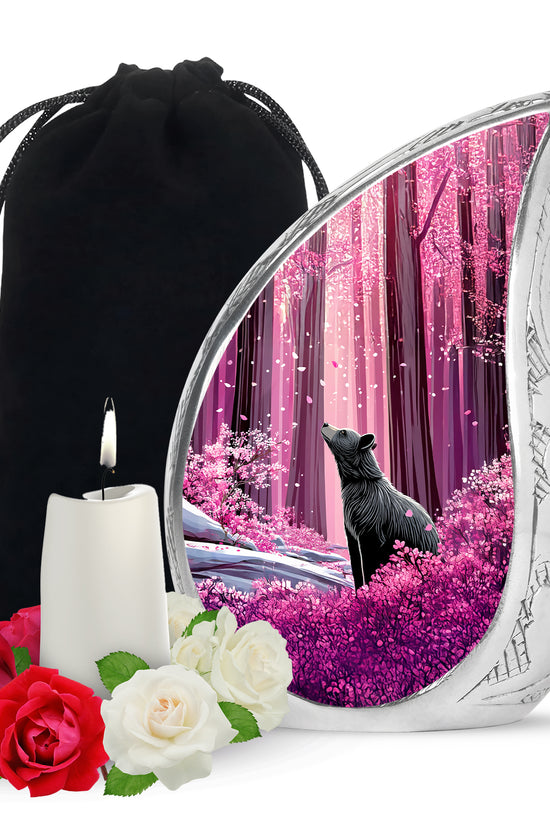 Cherry Blossom Memorial Urn - Bear Funeral Urn For Adults Ashes
