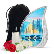 Family Bear Forest Urn - Bule Cremation Urn For Loved Ones