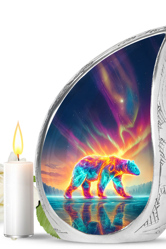 Personalized Magnificent Bear Cremation Urns - Blue 10-inch, 200 cu in - Yatskia