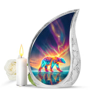 Personalized Magnificent Bear Cremation Urns - Blue 10-inch, 200 cu in - Yatskia