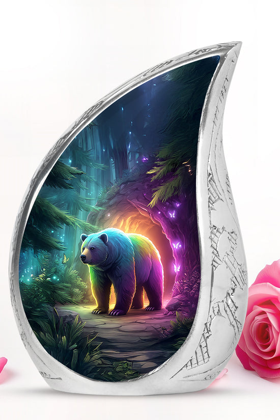 Hallowed Bear Cremation Urns for Human Ashes - Blue 10-inch - Yatskia