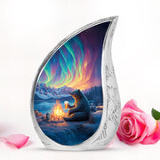 Resplendent Blue Bear Cremation Urn for Ashes - 10-inch, 200 cu in - Yatskia