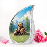 Radiant Bear Memorial Cremation Urns - Blue 10-inch, 200 cu in - Yatskia