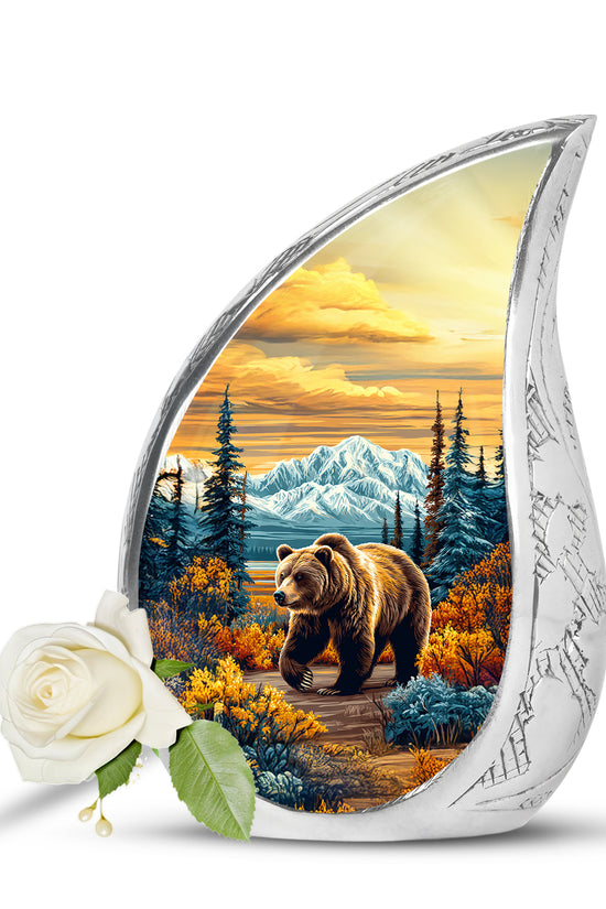 Personalized Gold Bear Cremation Urns for Ashes - Captivating 10-inch - Yatskia