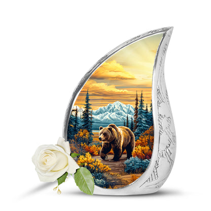 Personalized Gold Bear Cremation Urns for Ashes - Captivating 10-inch - Yatskia