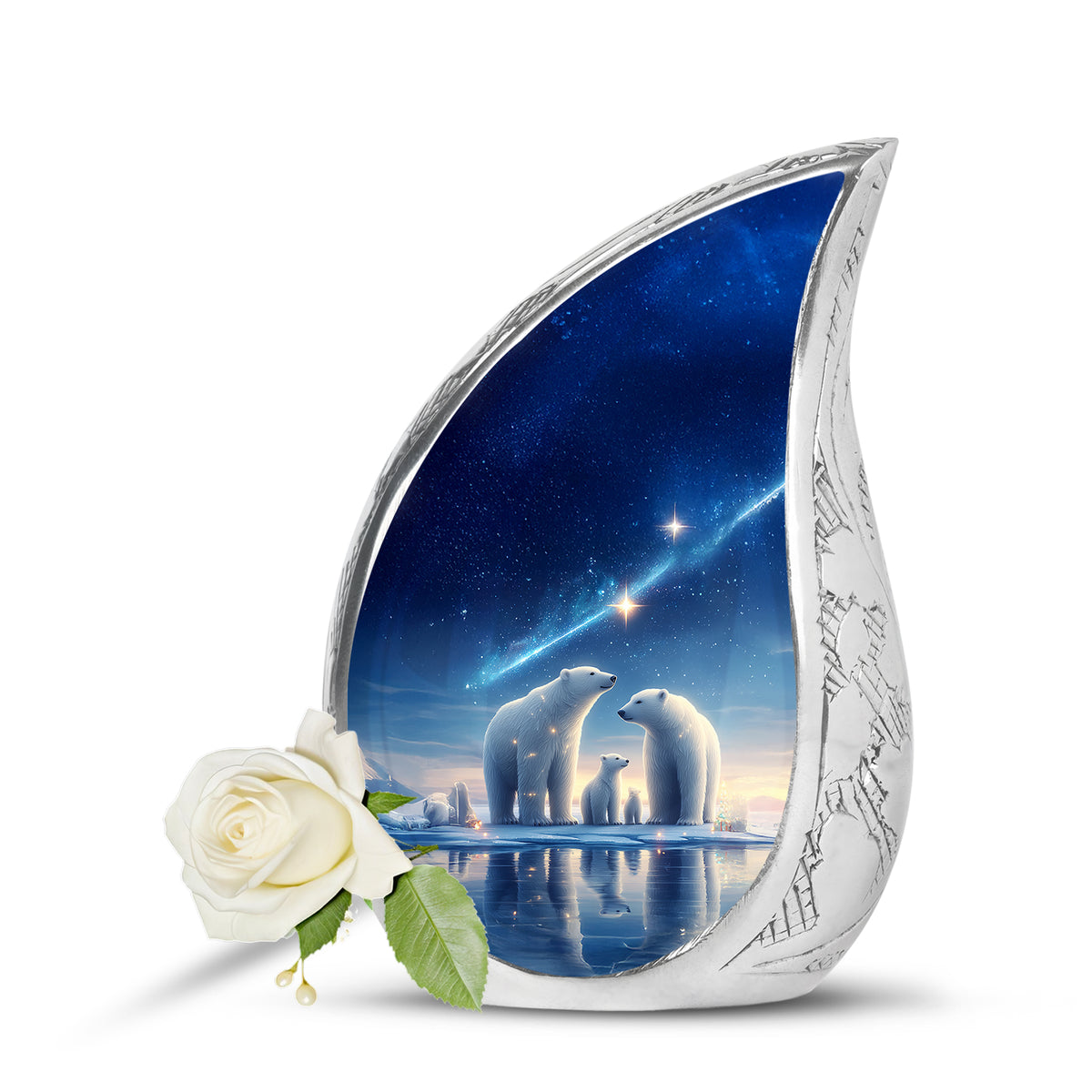 Illustrious Bear Memorial Cremation Urns - Blue 10-inch, 200 cu in - Yatskia