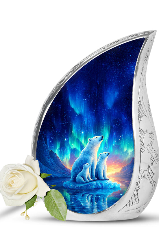 Personalized Blue Bear Cremation Urns for Ashes - Majestic 10-inch - Yatskia