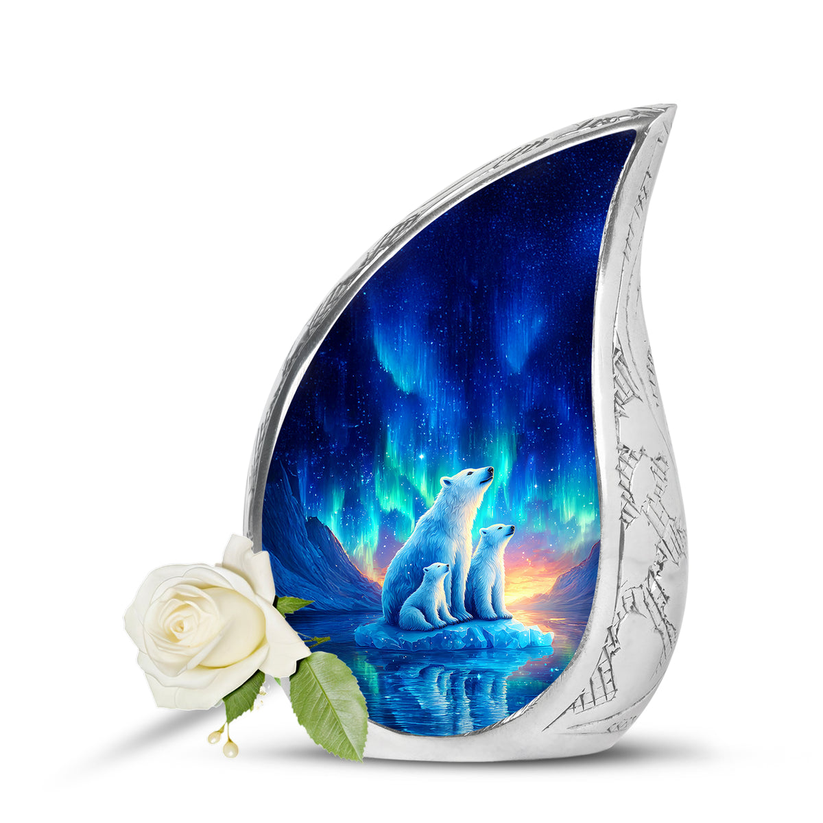 Personalized Blue Bear Cremation Urns for Ashes - Majestic 10-inch - Yatskia