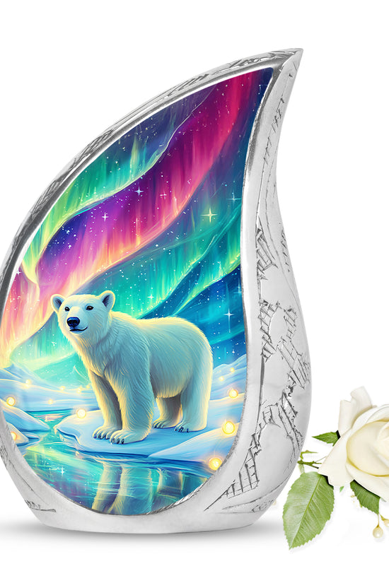 Radiant Bear Memorial Cremation Urns - Blue 10-inch, 200 cu in - Yatskia