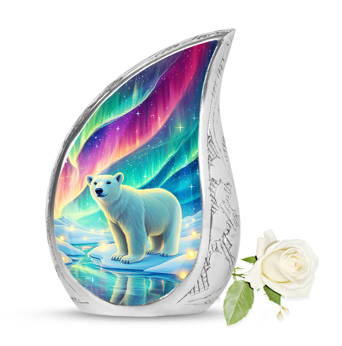 Radiant Bear Memorial Cremation Urns - Blue 10-inch, 200 cu in - Yatskia