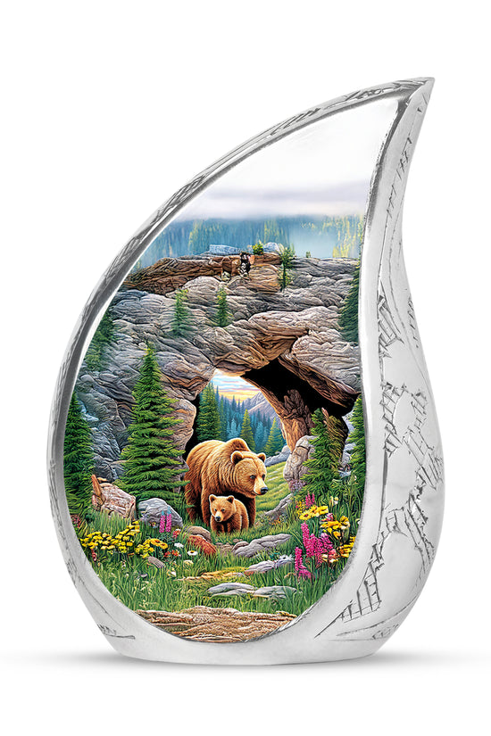 Ethereal Bear Memorial Cremation Urns - Green 10-inch, 200 cu in - Yatskia