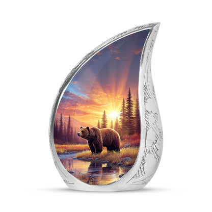 Personalized Refined Bear Cremation Urns - Red 10-inch, 200 cu in - Yatskia