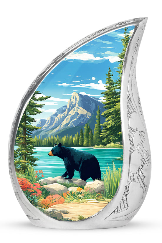 Resplendent Blue Bear Cremation Urn for Ashes - 10-inch, 200 cu in - Yatskia