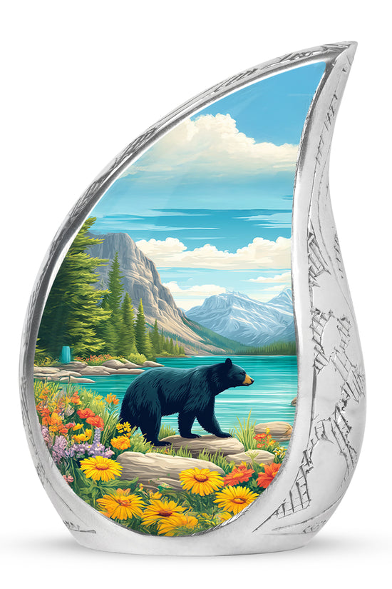 Distinguished Teal Bear Cremation Urn for Ashes - 10-inch, 200 cu in - Yatskia