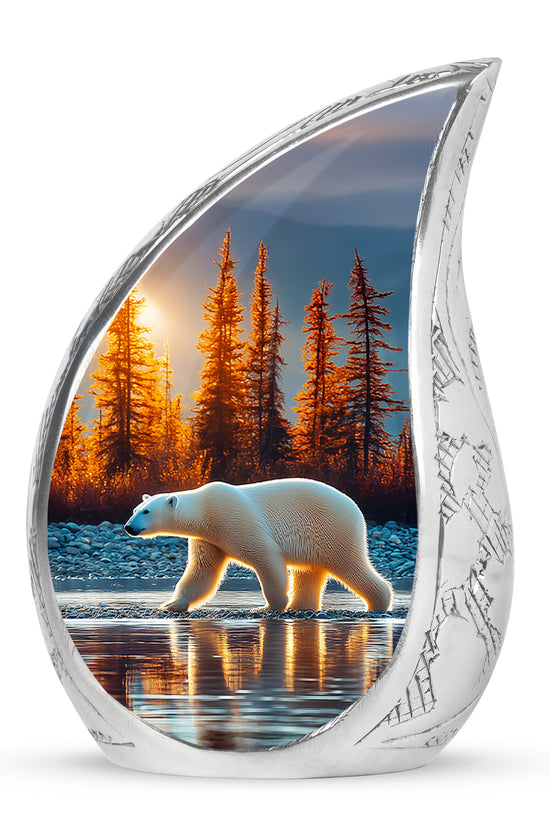 Divine Blue Bear Cremation Urn for Ashes - 10-inch, 200 cu in - Yatskia