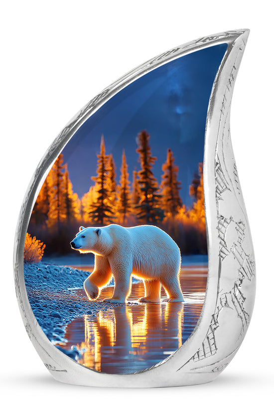 Blessed Bear Cremation Urns for Human Ashes - Blue 10-inch - Yatskia