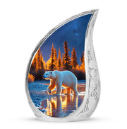 Blessed Bear Cremation Urns for Human Ashes - Blue 10-inch - Yatskia