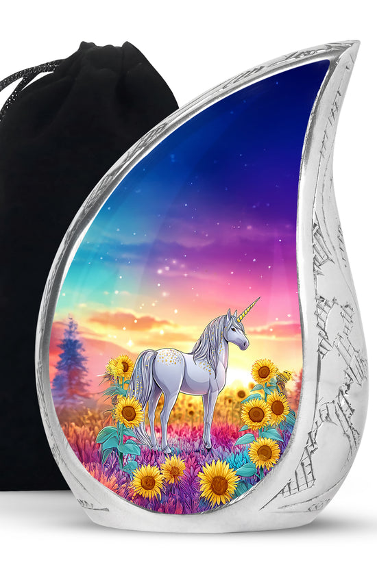 Beautiful Unicorn Urn - Sunset Memorial Urn For Male & Female