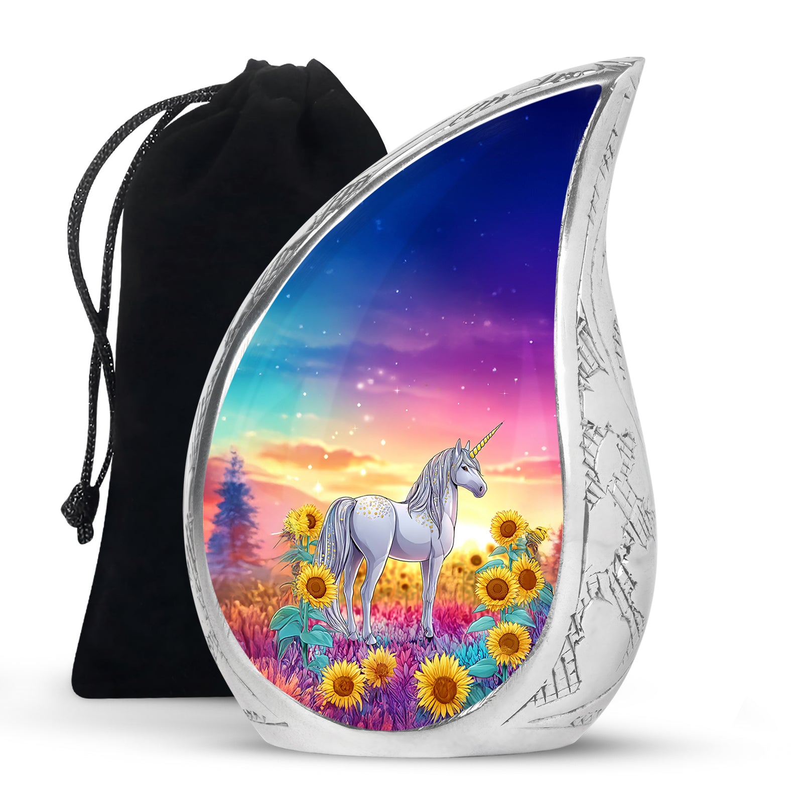 Beautiful Unicorn Urn - Sunset Memorial Urn For Male & Female