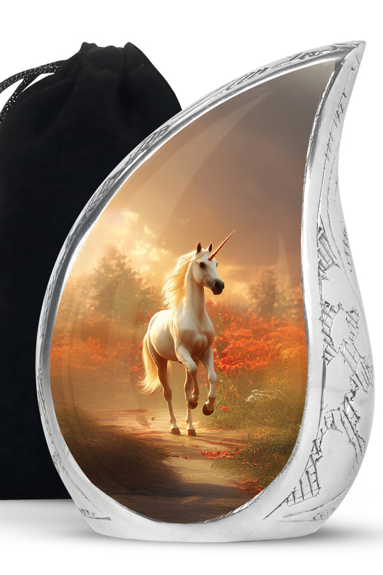 Golden Unicorn Funeral Urn - Forest Memorial Urn For Loved Ones Ashes