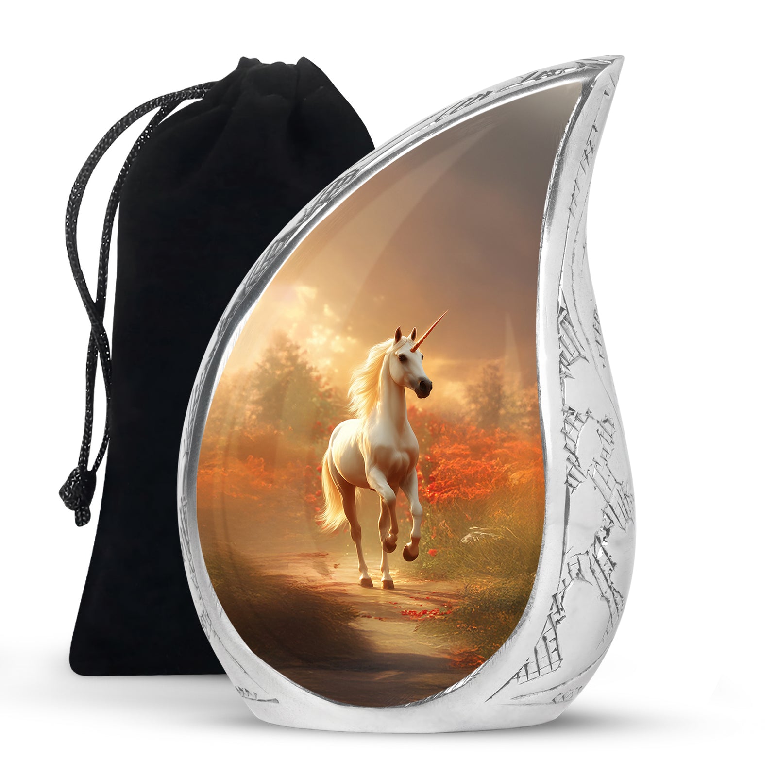 Golden Unicorn Funeral Urn - Forest Memorial Urn For Loved Ones Ashes