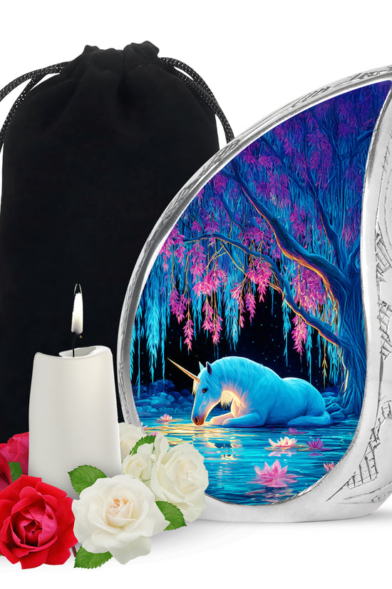 Unicorn Memorial Urn - Lotus Lake Funeral Urn For Loved Ones