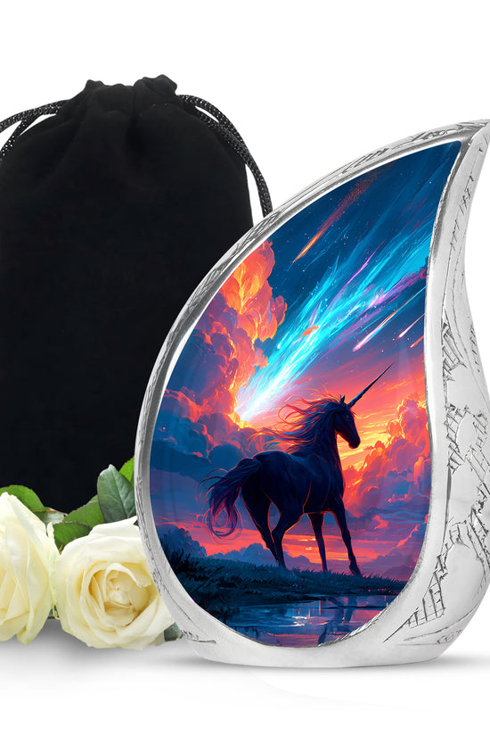 Artistic Unicorn Cremation Urn - Large Memorial Urn For Male & Female