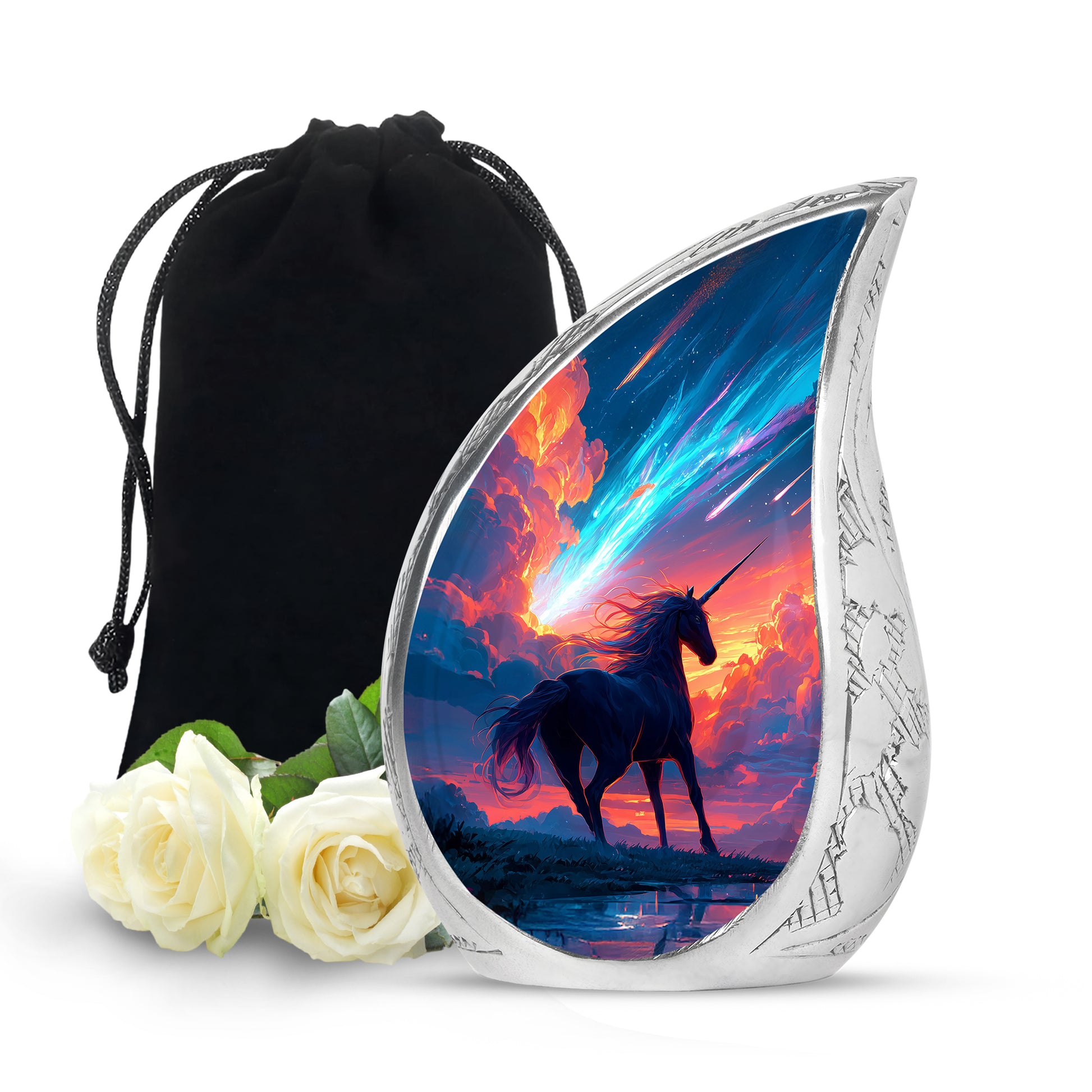 Artistic Unicorn Cremation Urn - Large Memorial Urn For Male & Female
