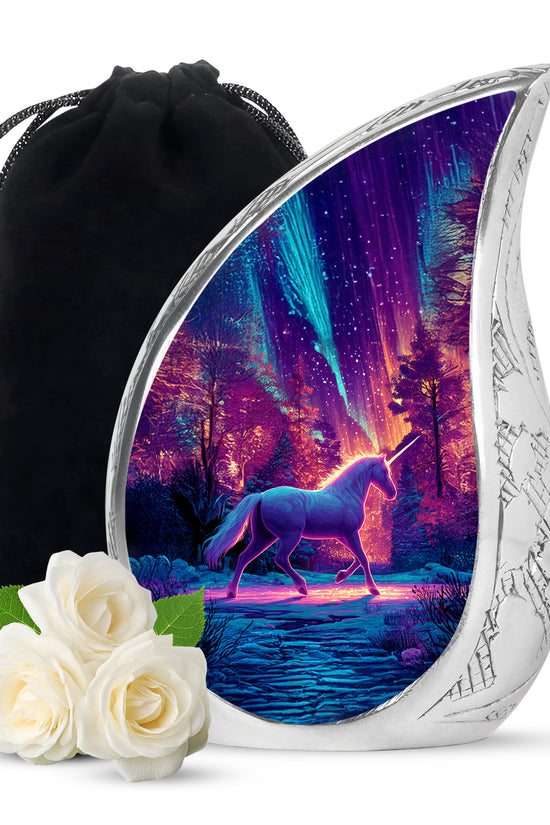 Purple Unicorn Cremation Urn - Fantasy Memorial Urn For Adult Ashes