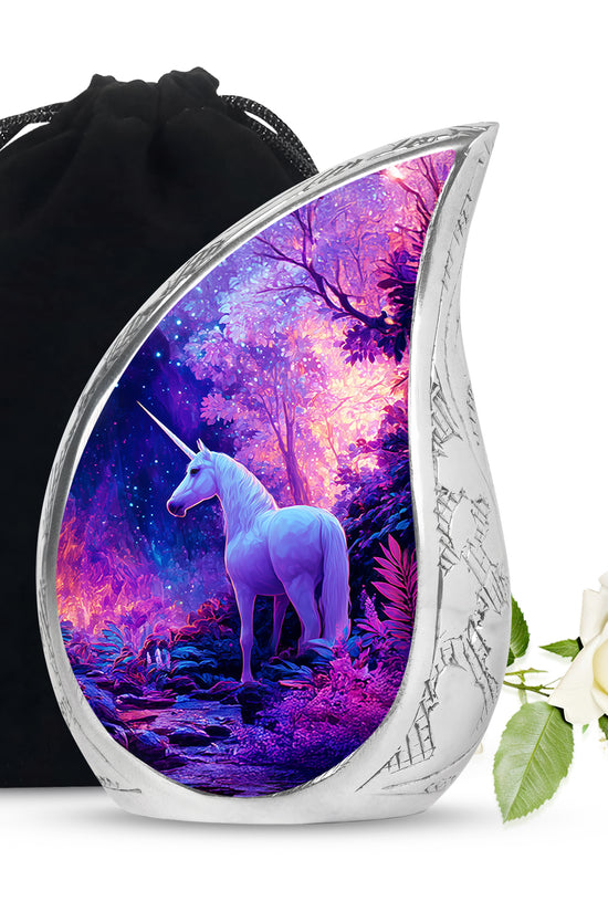 Magical Unicorn Memorial Urn - Forest Funeral Urn For Adult Ashes