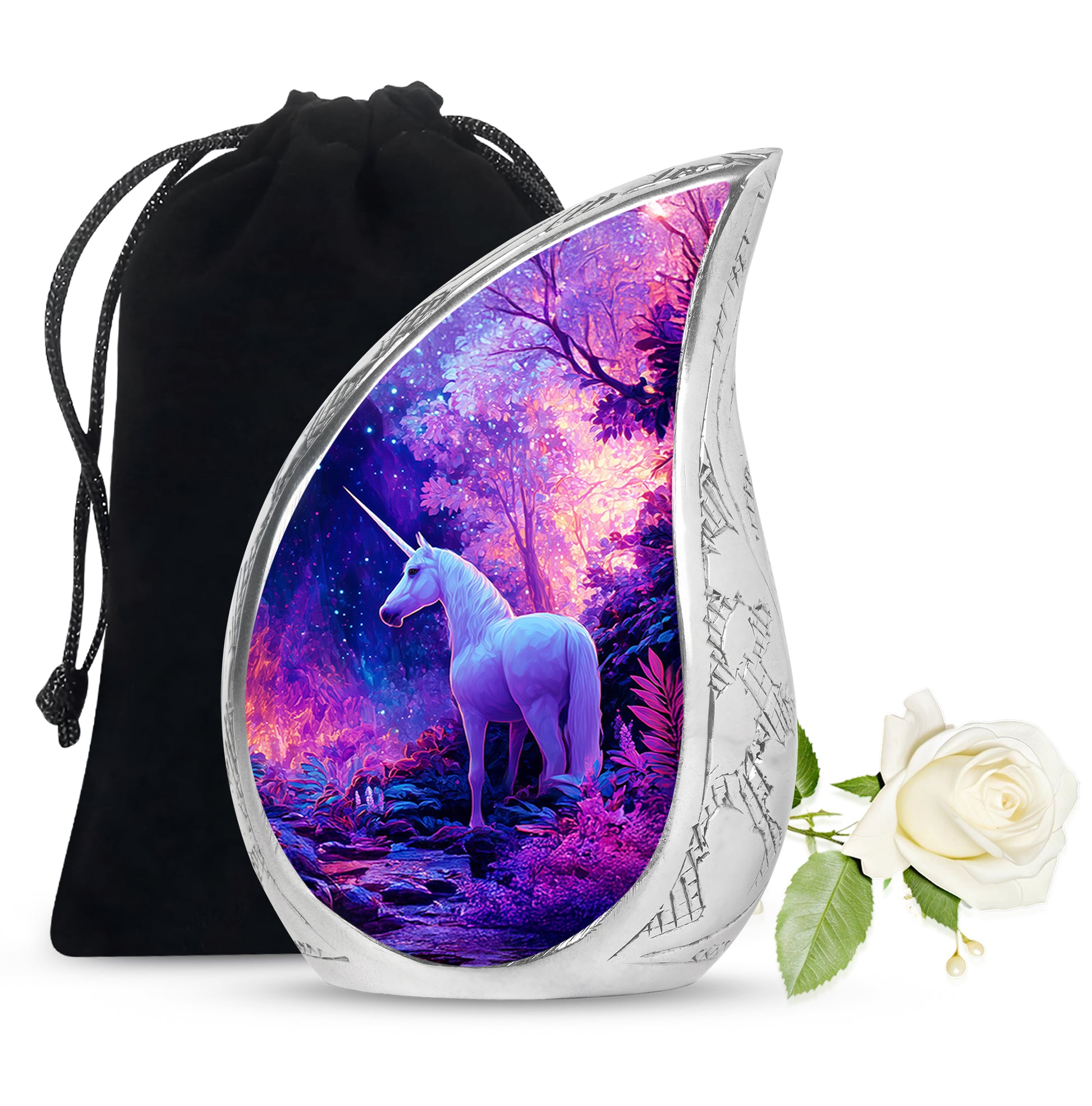 Magical Unicorn Memorial Urn - Forest Funeral Urn For Adult Ashes