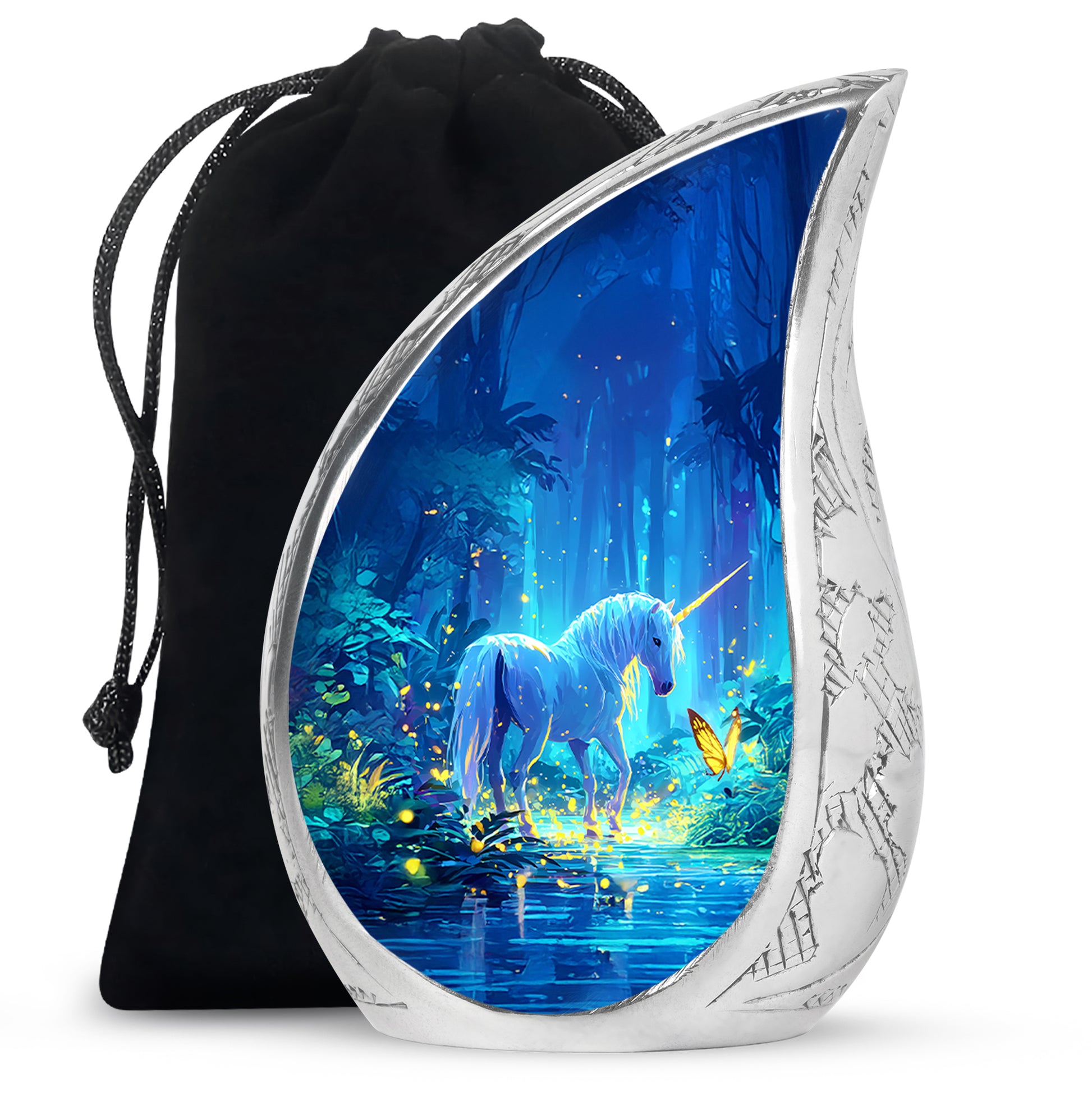 Mystical Unicorn Funeral Urn - Beautiful Forest Memorial Urn For Human Ashes