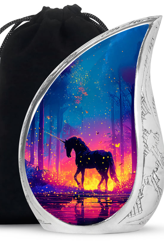 Fire Unicorn Memorial Urn - Forest Funeral Cremation Urn For Adult Ashes