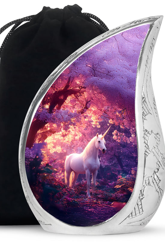 Magical Unicorn Memorial Urn - Blossom Forest Cremation Urn For Loved One