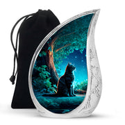 Night Cat Memorial Urn - Moonlight Cremation Urn For Human Ashes