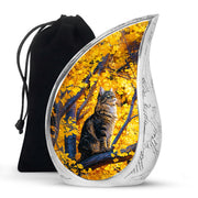 Autumn Nature Cat Cremation Urn - Elegant Funeral Urn For Human Ashes