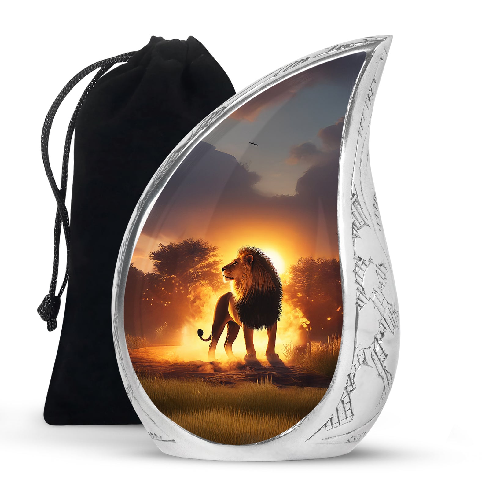Lion Sunset Urn - Beautiful Burial Urns For Adult Human Ashes