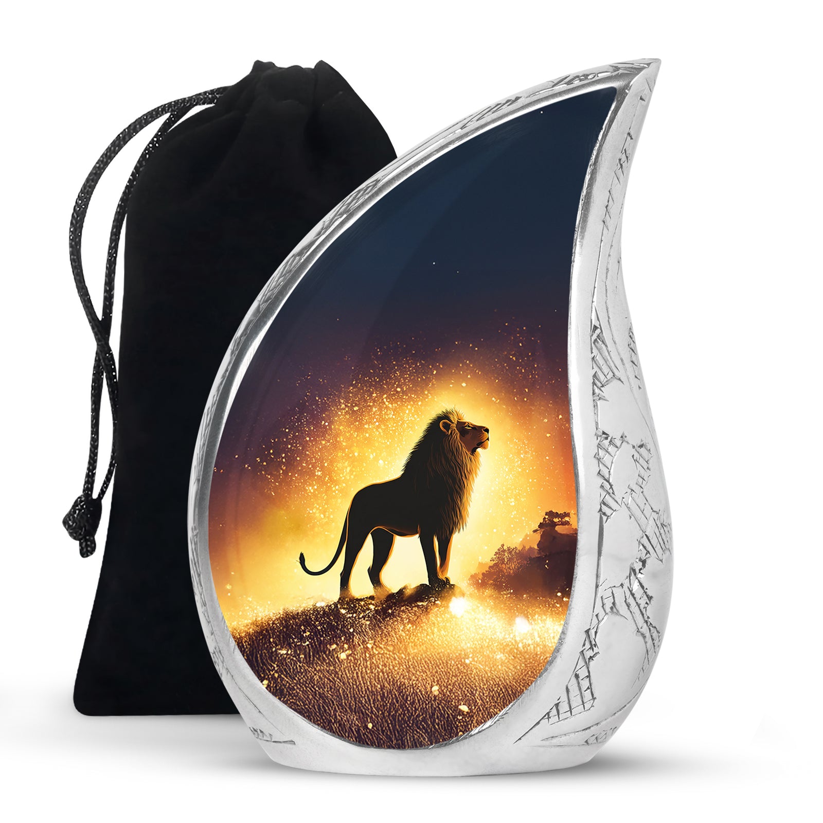 Lion Theme Cremation Urn - Memorial Container Urns For Human Ashes