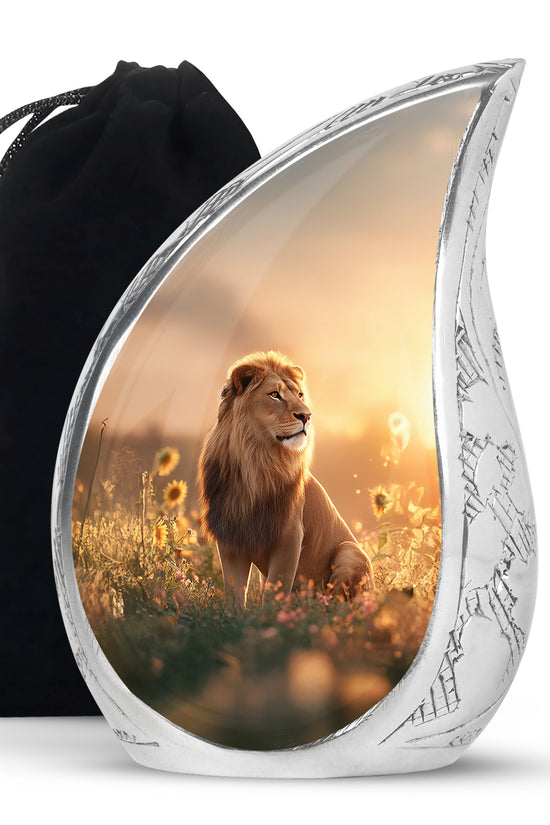 Resting Lion Cremation Urn - Urns For Human Ashes For Adults