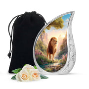 Lion Guardian Memorial Urn - Nature Landscape Cremation Urn For Dad