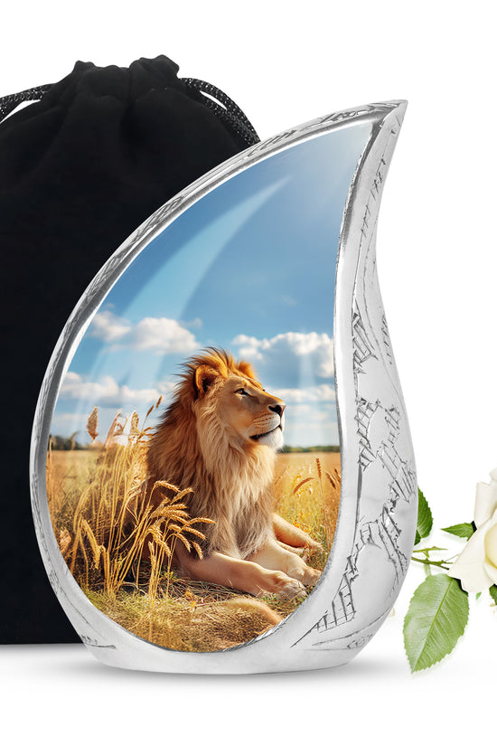 Unique Lion Memorial Urn - Nature Theme Funeral Urn For Ashes