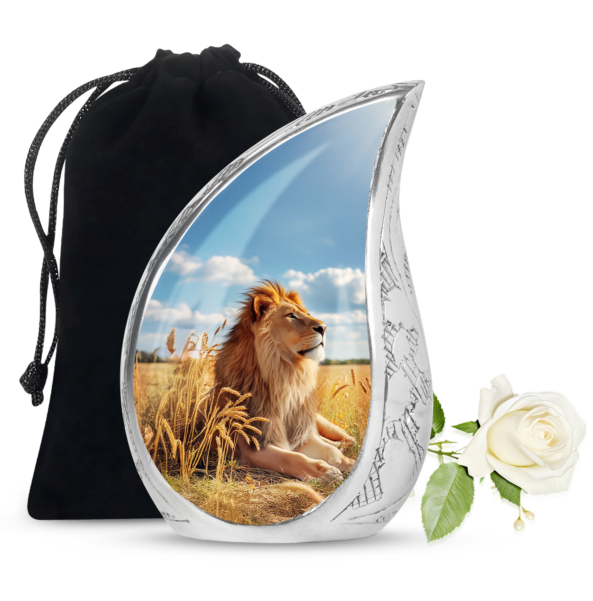 Unique Lion Memorial Urn - Nature Theme Funeral Urn For Ashes
