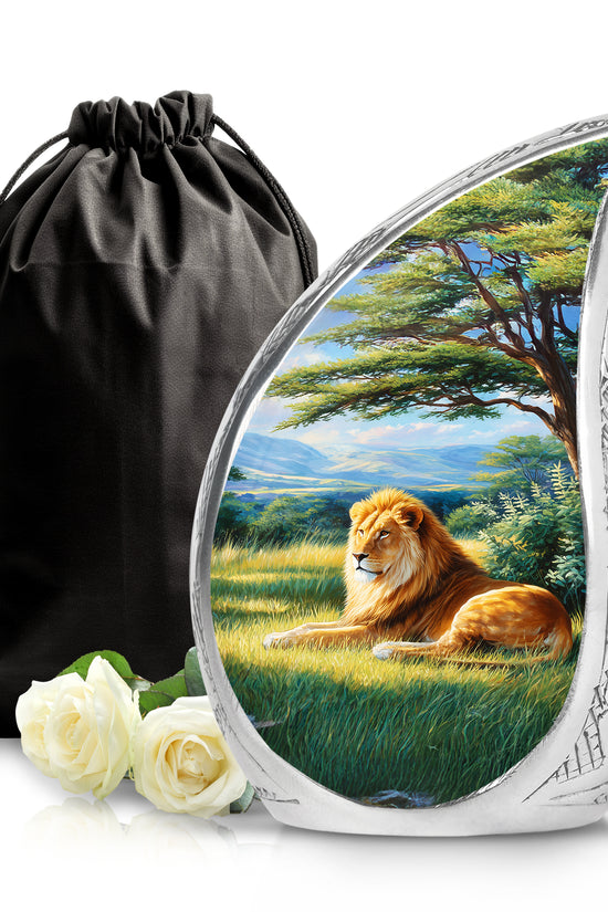 Mystic Lion Cremation Urn - Nature Valley Design Memorial Urn For Loved Ones