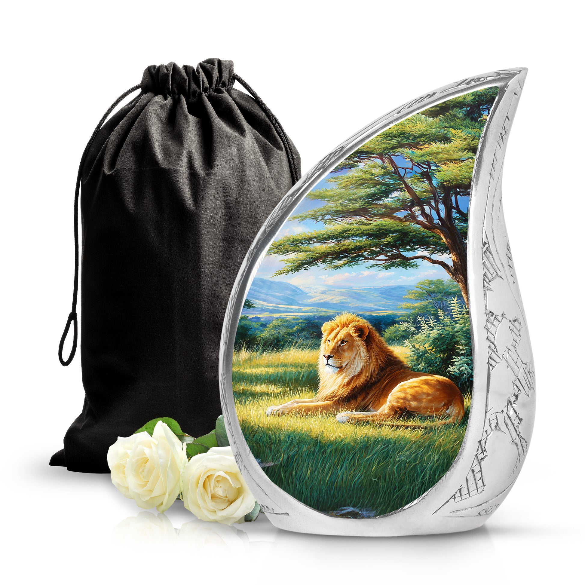 Mystic Lion Cremation Urn - Nature Valley Design Memorial Urn For Loved Ones
