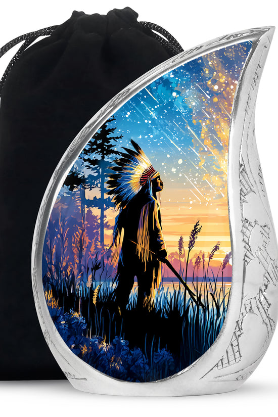 Native American Funeral Urn - Forest Cremation Urn For Human Ashes