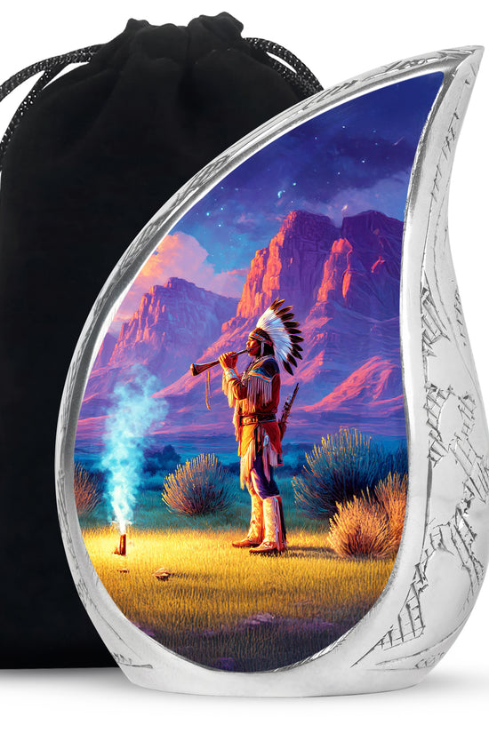 Native American Cremation Urn -Sunset Memorial Urn For Men