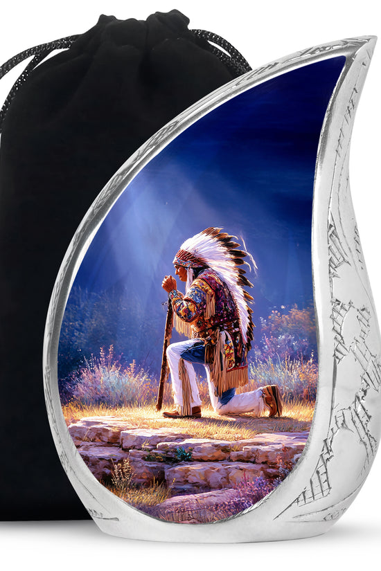 Native American Scenic Funeral Urn - Cremation Urn For Adult Ashes