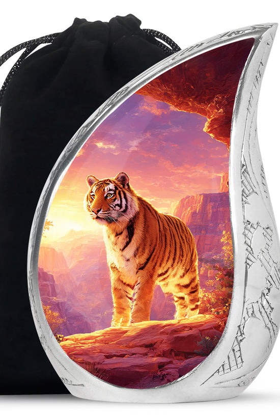 Tiger Tribute Memorial Urn - Sunset Mountain Cremation Urn For Dad