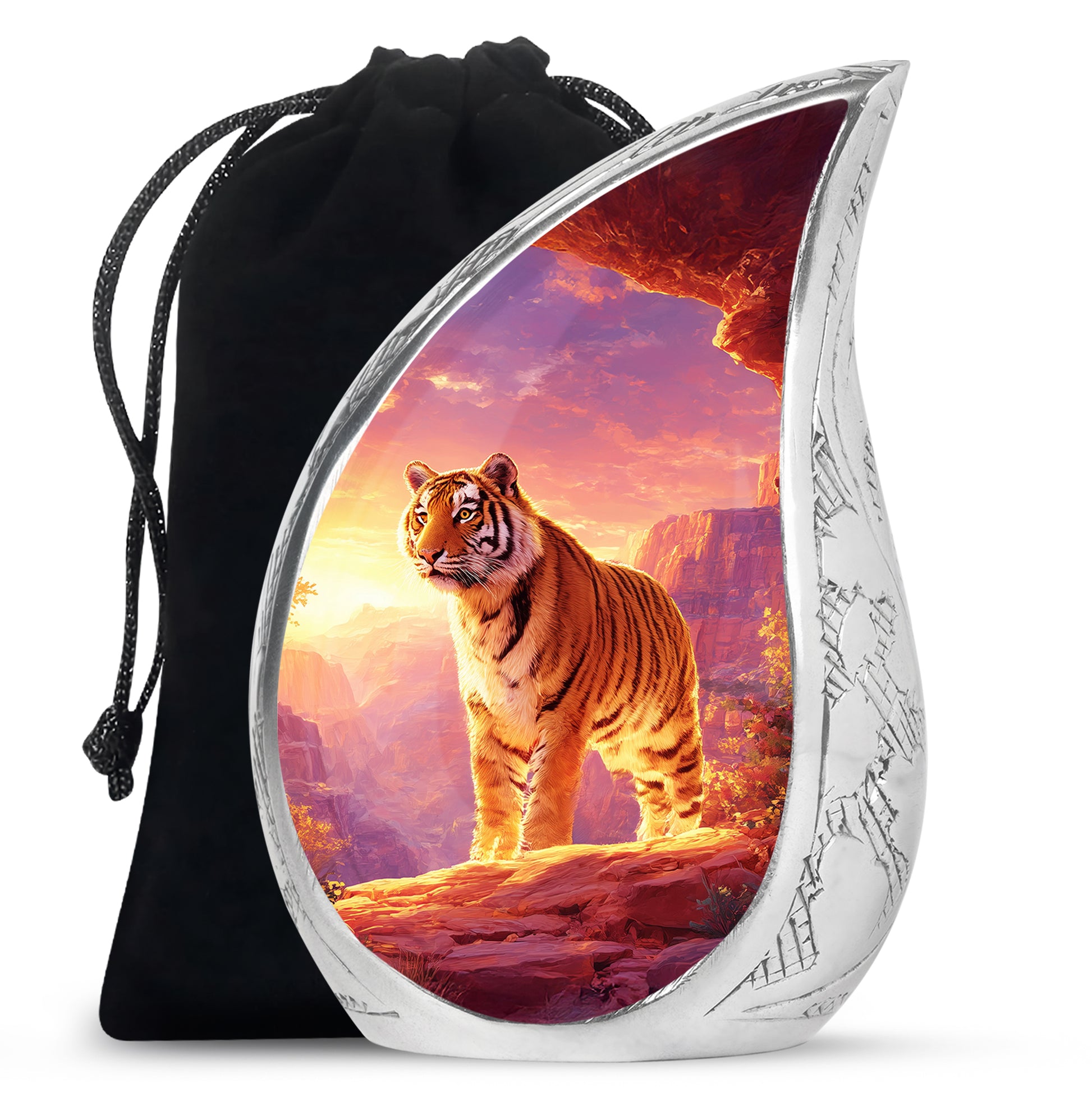Tiger Tribute Memorial Urn - Sunset Mountain Cremation Urn For Dad
