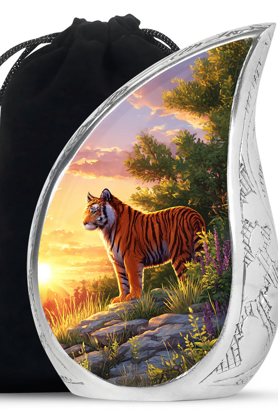 Tiger Funeral Urn - Wildlife Hill Design Memorial Urn For Loved Ones